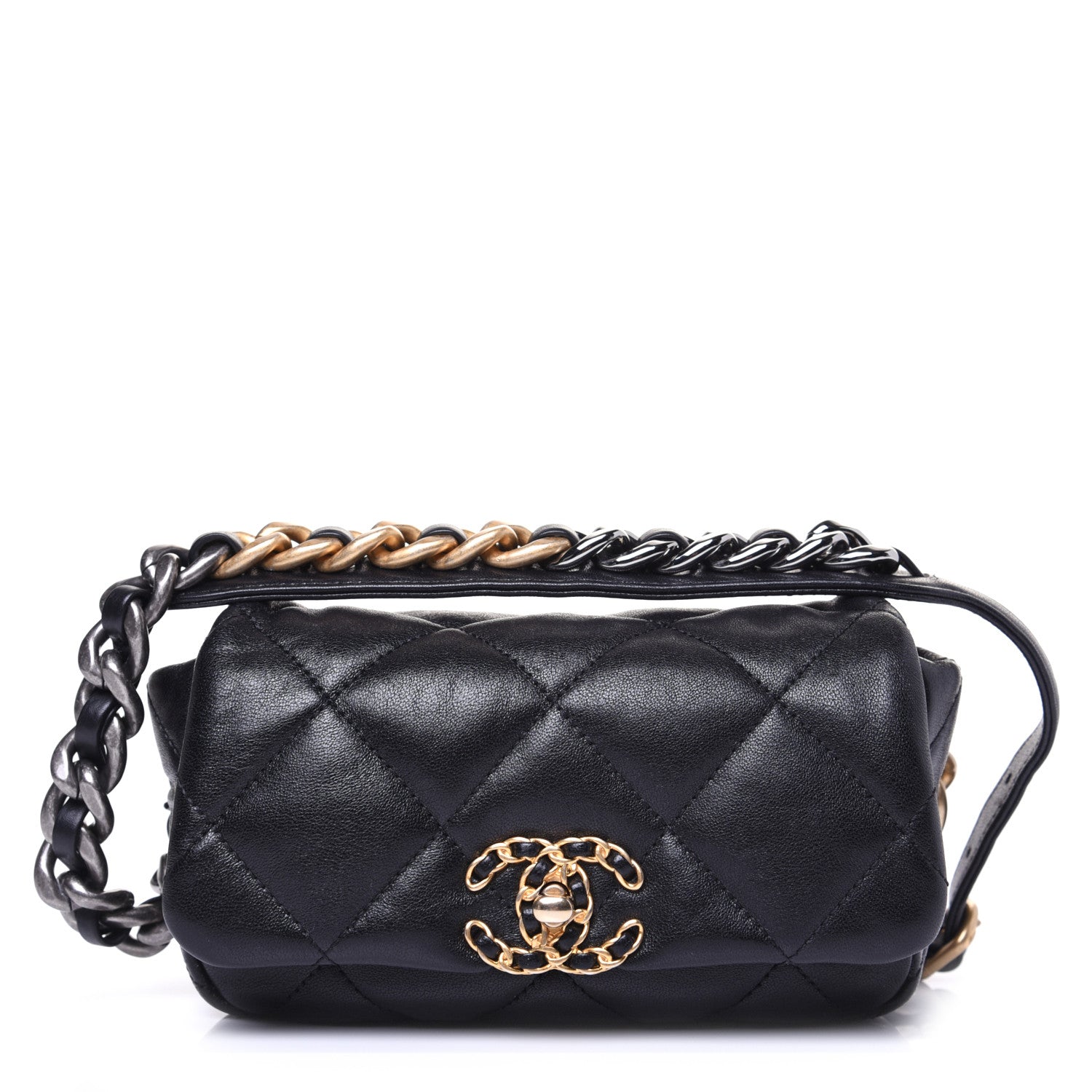 Chanel Lambskin Quilted 19 Waist Bag Black 1 of 13