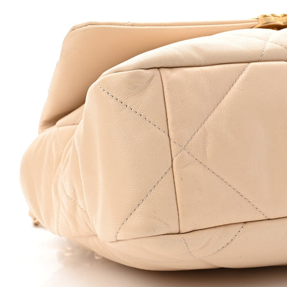Chanel Lambskin Quilted Large Chanel 19 Flap Beige 9 of 10