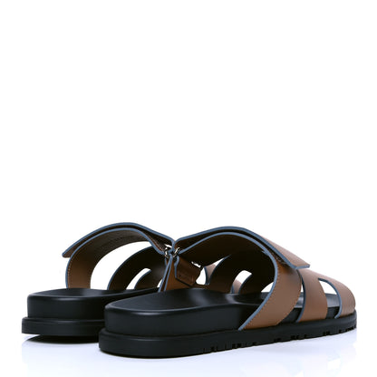 Hermes Calfskin Womens Chypre Sandals 40 Gold 3 of 4
