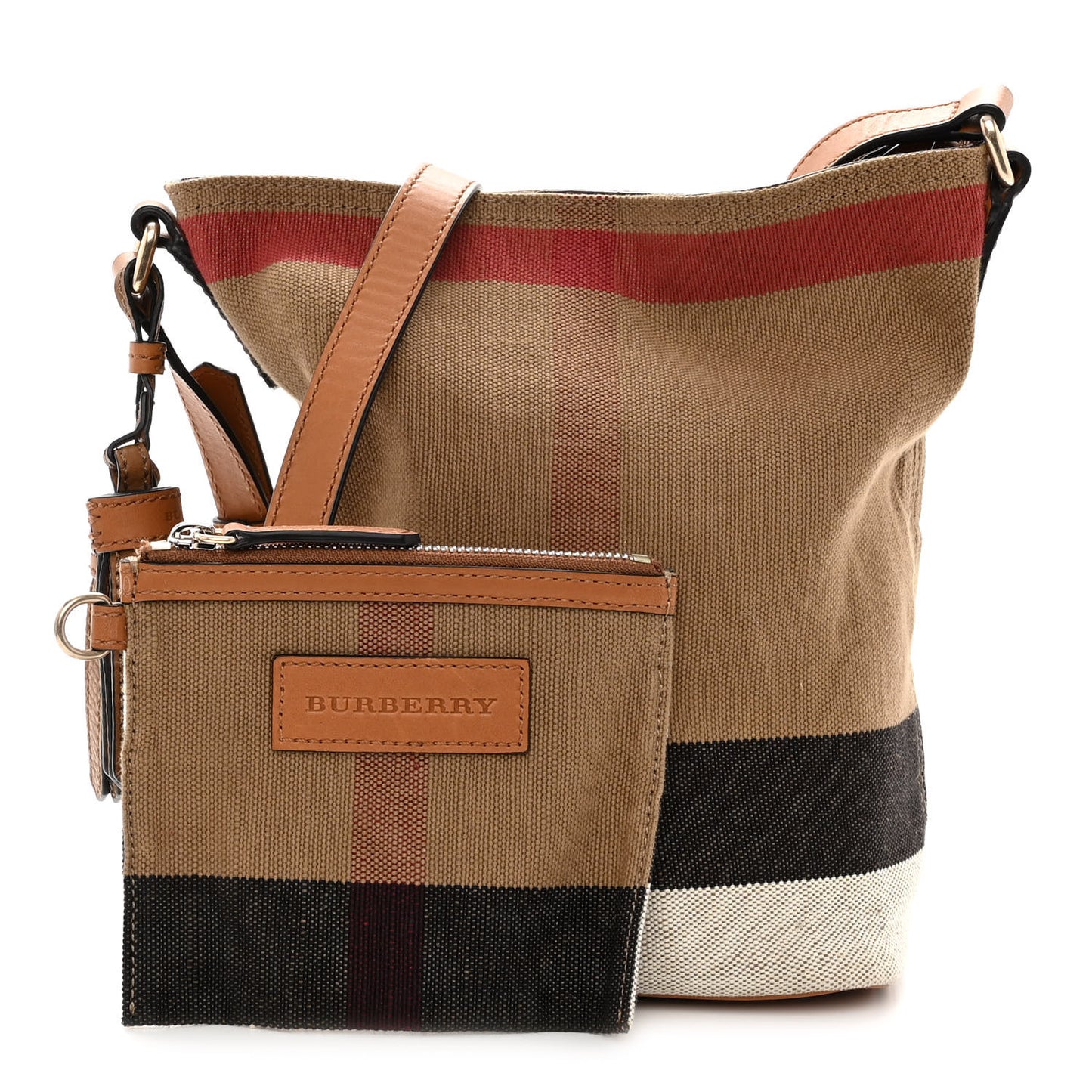 Canvas Mega Check Mini Ashby Hobo Saddle Brown