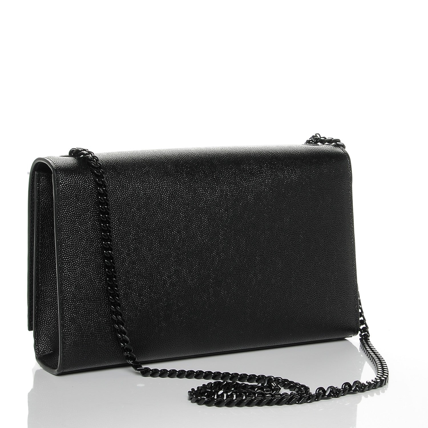 Saint Laurent Grain De Poudre Medium Classic Monogram Kate Satchel Black 3 of 5