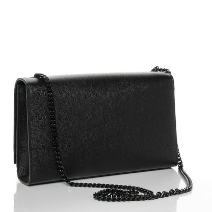Saint Laurent Grain De Poudre Medium Classic Monogram Kate Satchel Black 3 of 5