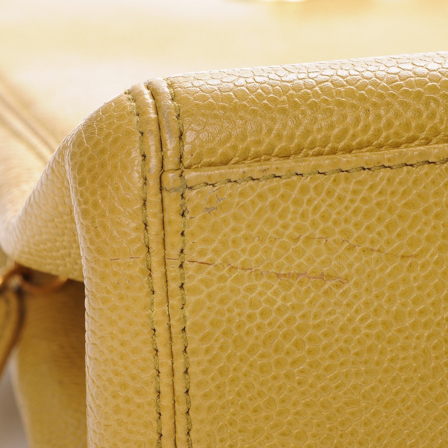 Chanel Caviar Shoulder Bag Yellow 10 of 10