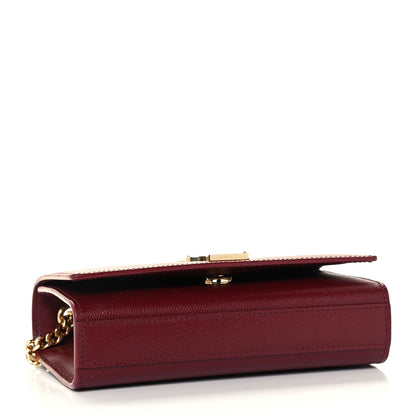 Saint Laurent Grain De Poudre Small Monogram Kate Satchel Oxblood 4 of 11