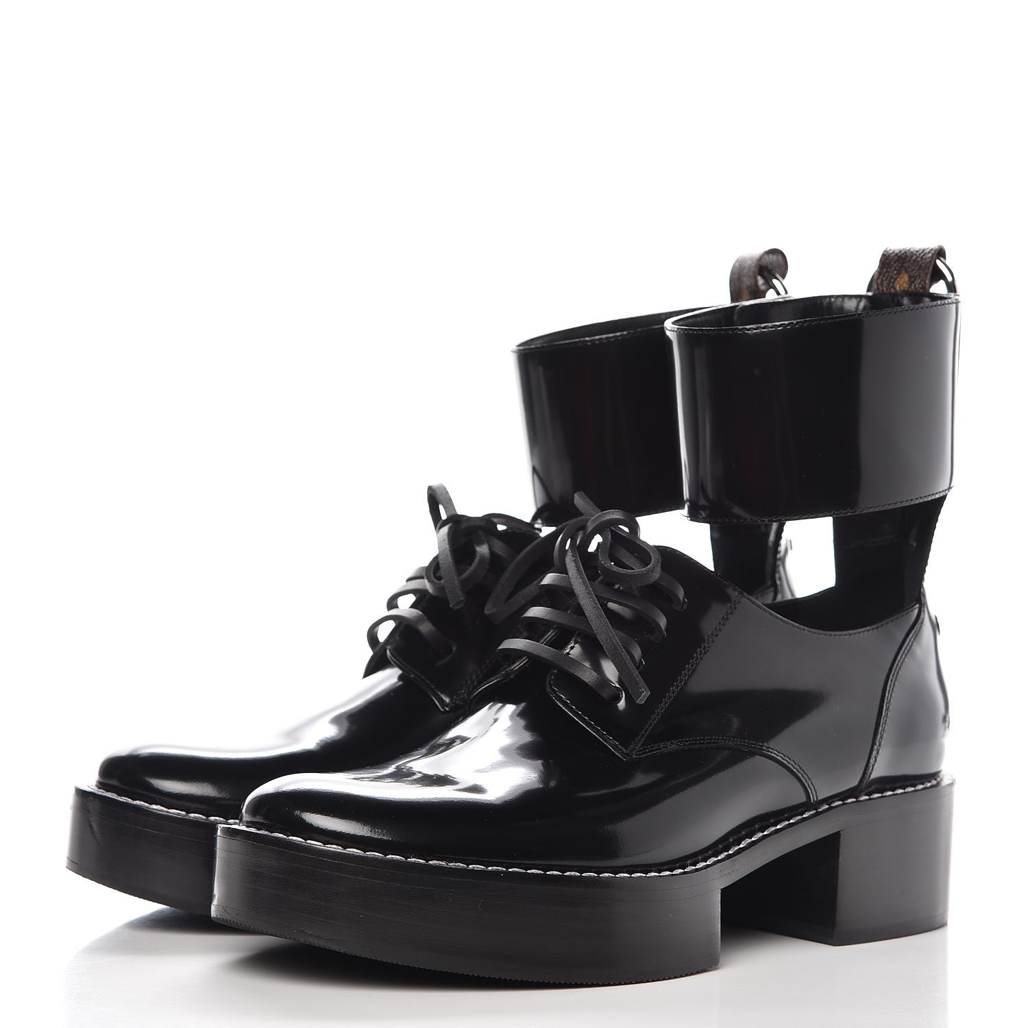 Louis Vuitton Patent Monogram Corcovado Flat Derby 41 Black 3 of 8