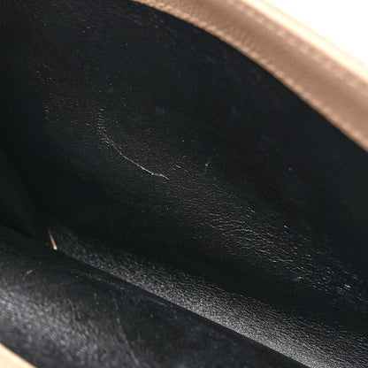 Saint Laurent Grain De Poudre Mixed Matelasse Triquilt Monogram Chain Wallet Dark Beige 12 of 14