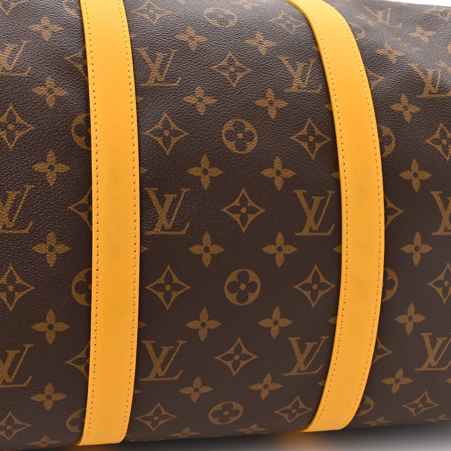 Louis Vuitton Monogram Macassar Keepall Bandouliere 50 Safran Yellow 11 of 12