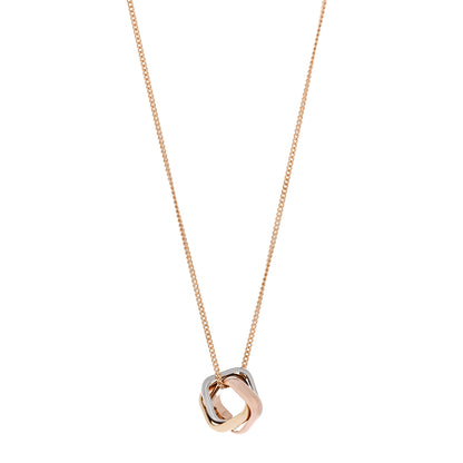Cartier 18K Pink Yellow White Gold Trinity Square Pendant Necklace 1 of 5