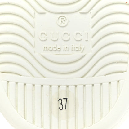 Gucci Calfskin Web Floral Embroidered Womens Ace Sneakers 37 White 7 of 10