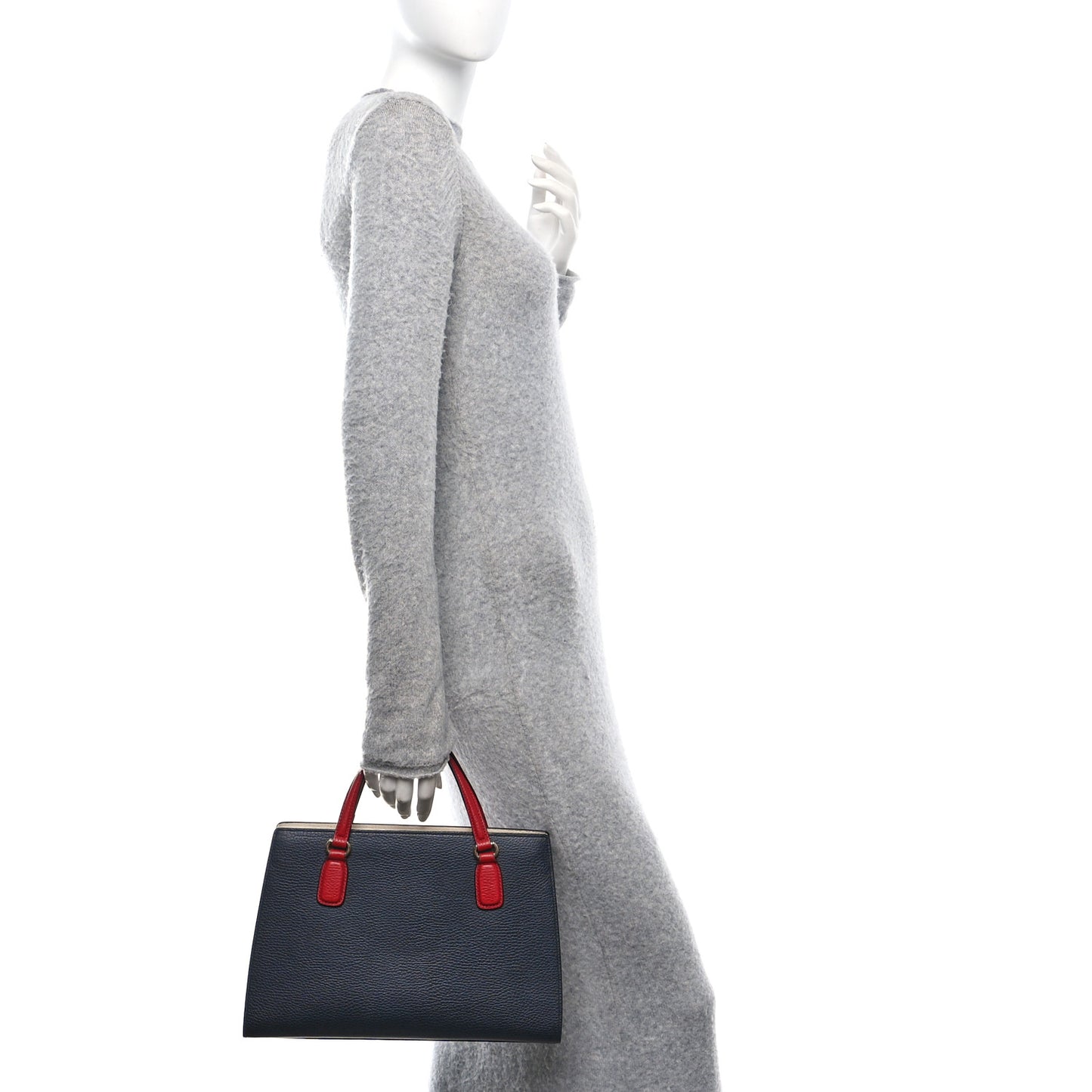 Dollar Calfskin Medium Soho Top Handle Satchel Blue Hibiscus Red Mystic White