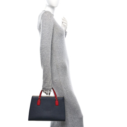 Gucci Dollar Calfskin Medium Soho Top Handle Satchel Blue Hibiscus Red Mystic White 2 of 11