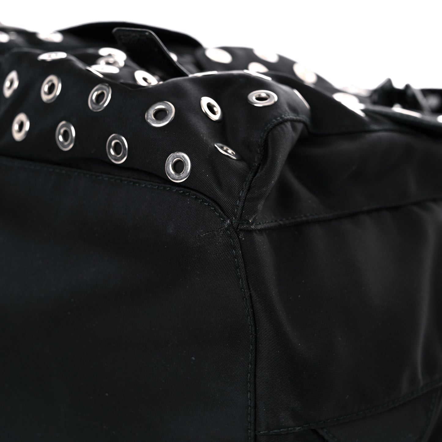 Tessuto Nylon Grommet Backpack Black