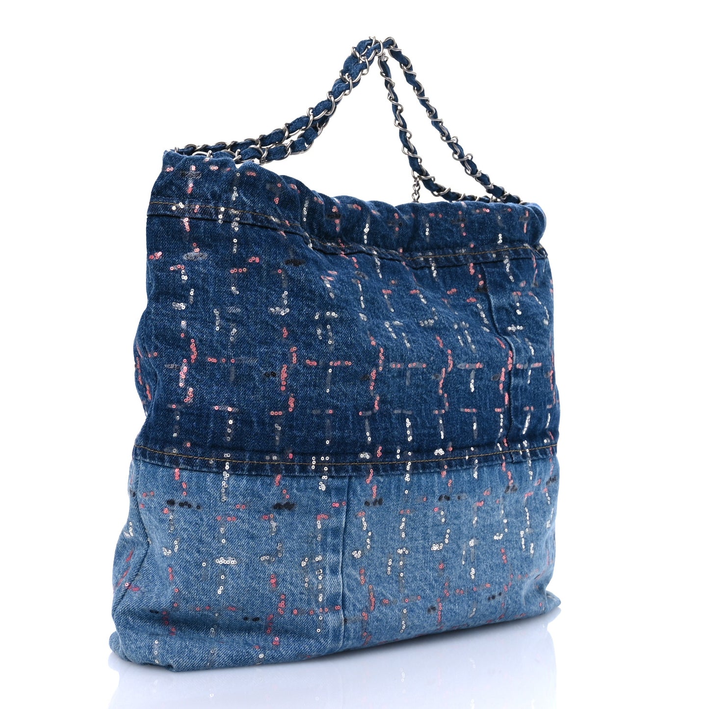 Denim Sequin Chanel 22 Blue
