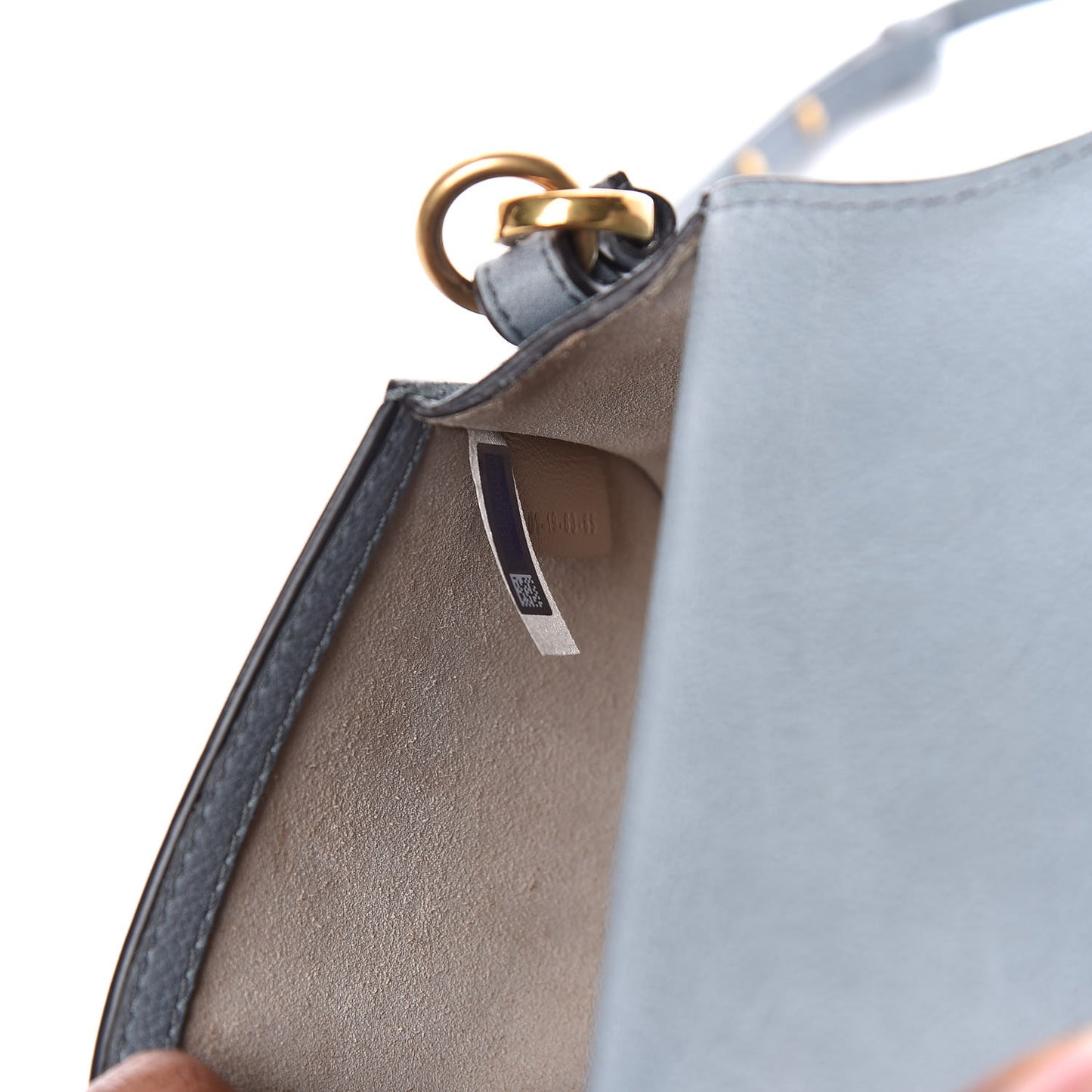 Calfskin Suede Small Nile Bracelet Bag Cloudy Blue