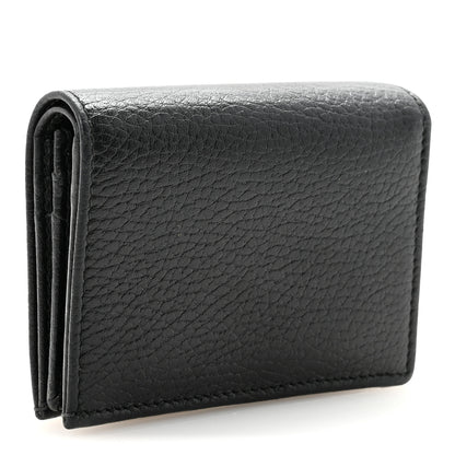 Gucci Pebbled Calfskin GG Marmont Card Case Black 3 of 8