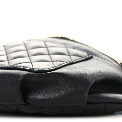 Chanel Lambskin Quilted Waist Bag Fanny Pack Black 10 of 10