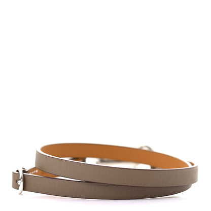 Hermes Swift Heritage Equestre Triple Tour Bracelet T1 Etoupe 3 of 5
