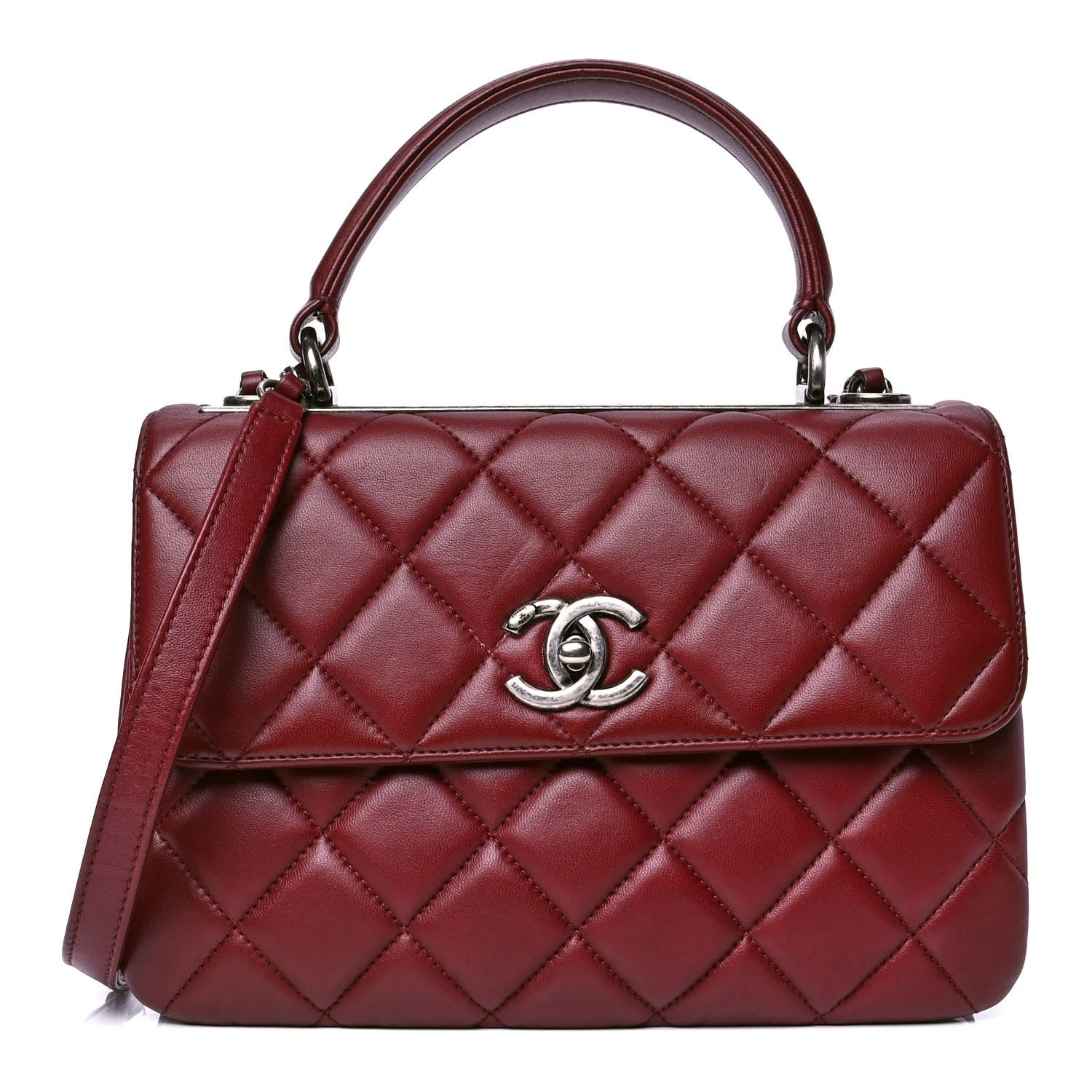 Chanel Lambskin Quilted Small Trendy CC Flap Dual Handle Bag Red 1 of 4