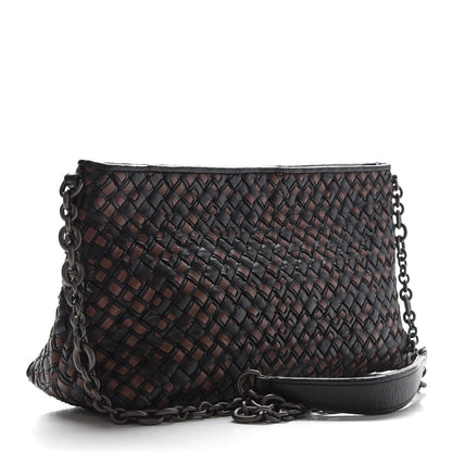 Bottega Veneta Nappa Intrecciato Chain Crossbody Black Brown 3 of 8