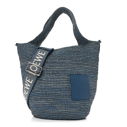 Loewe Raffia Mini Slit Tote Bag Blue 1 of 10
