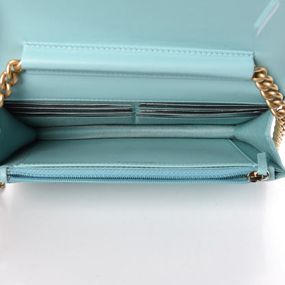 Chanel Caviar Quilted Boy Wallet On Chain WOC Light Blue 5 of 15