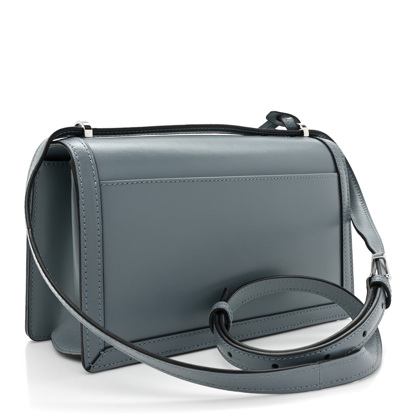 Calfskin Medium Barcelona Shoulder Bag Stone Blue