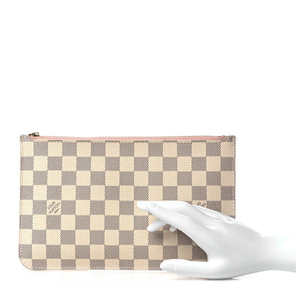 Louis Vuitton Damier Azur Neverfull MM GM Pochette Rose Ballerine 2 of 10