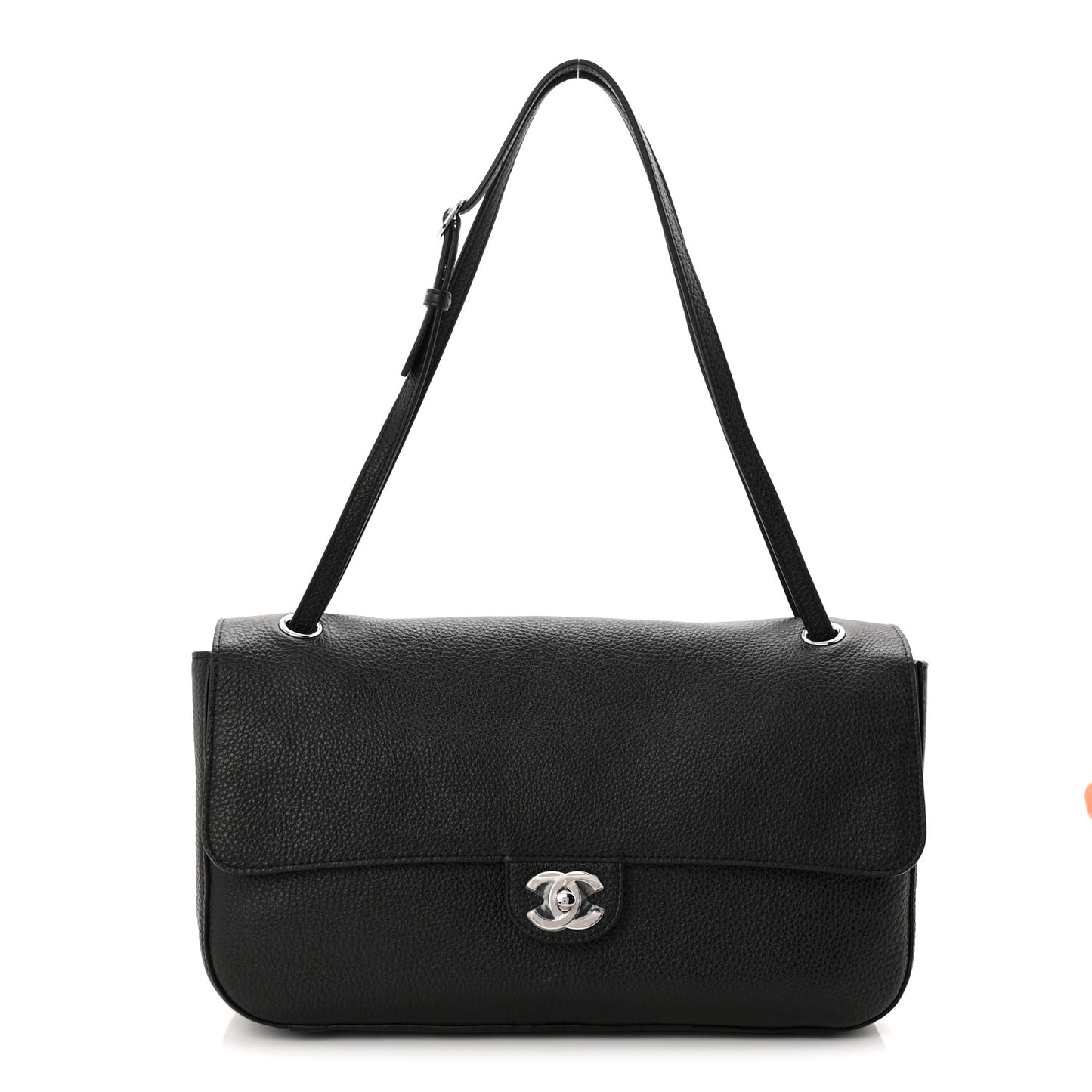 Grained Calfskin Souplissimo Maxi Flap Black