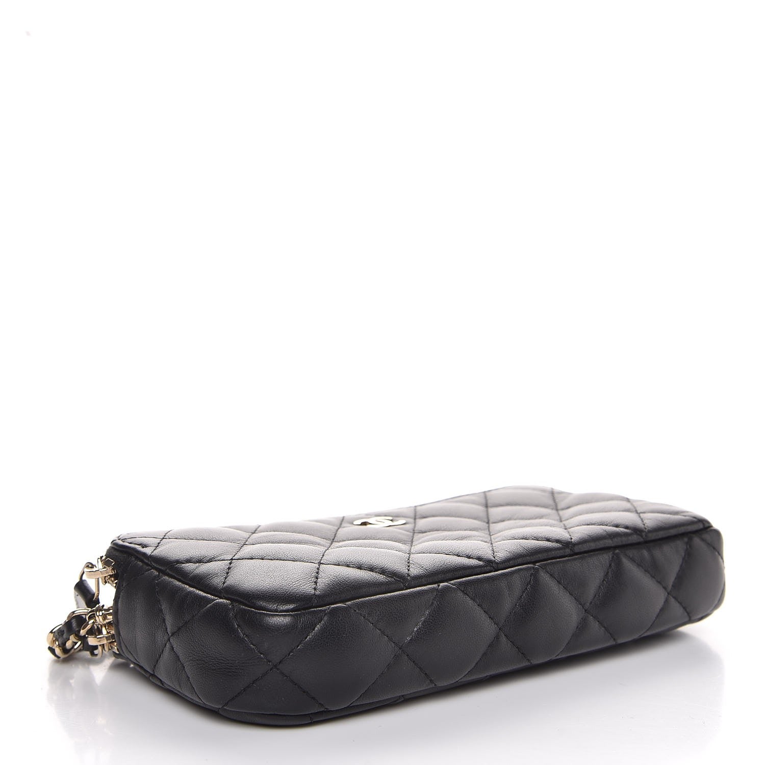 Chanel Lambskin Quilted Small Clutch With Chain Black 4 of 11
