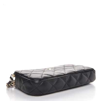 Chanel Lambskin Quilted Small Clutch With Chain Black 4 of 11