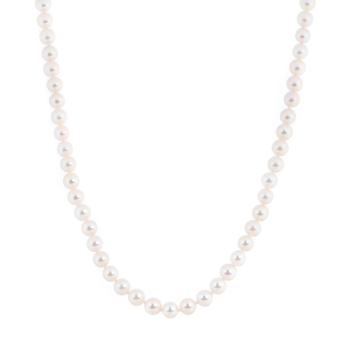 18K Yellow Gold 6.5mm Akoya Cultured Pearl Signature Necklace