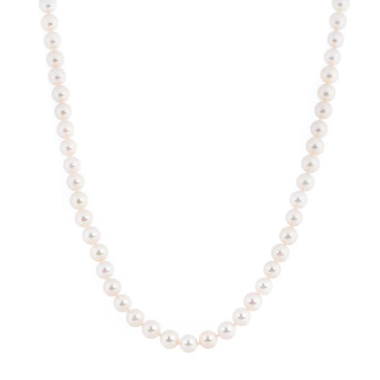 Tiffany 18K Yellow Gold 6.5mm Akoya Cultured Pearl Signature Necklace 1 of 5
