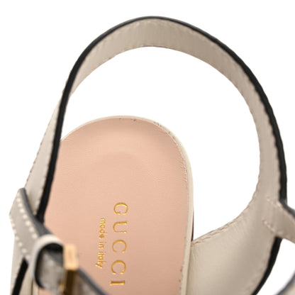 Gucci Cosmos Softy Calfskin Wooden Interlocking G Cut-Out 30/120mm Platform Sandals 40 Mystic White 9 of 11