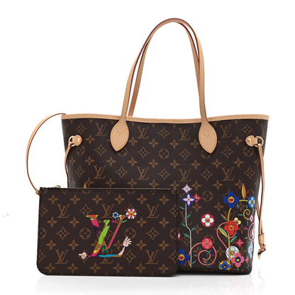 Louis Vuitton LV X TM Monogram Flowers Neverfull MM 3 of 10