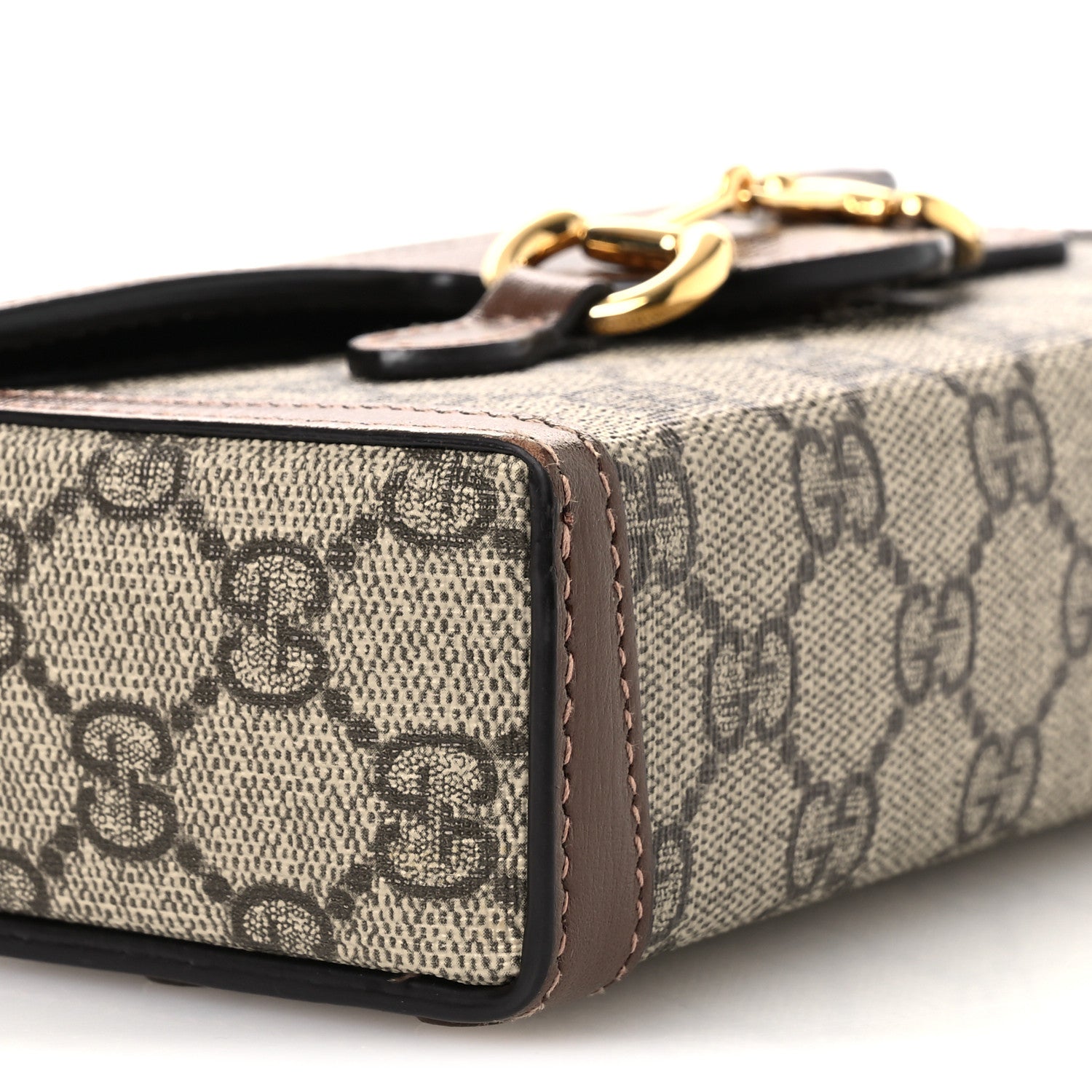 Louis Vuitton GG Supreme Monogram Mini Horsebit 1955 Shoulder Bag Beige Brown Sugar 9 of 12