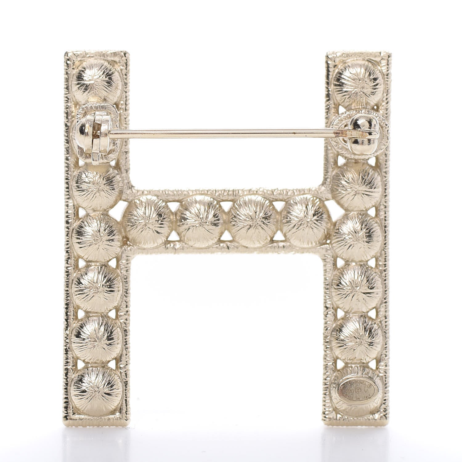 Chanel Crystal Cha-Nel Logo Brooch Set Gold 5 of 11