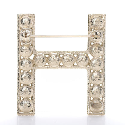 Chanel Crystal Cha-Nel Logo Brooch Set Gold 5 of 11