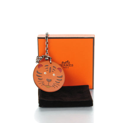 Hermes Tadelakt Tiger Key Chain Bag Charm Potiron 4 of 4