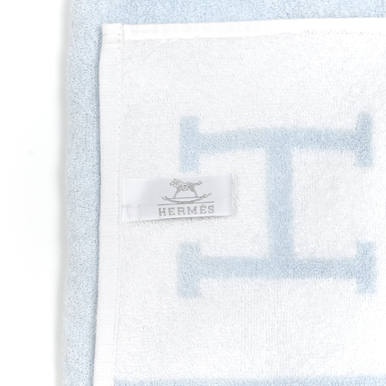 Hermes Cotton Avalon Baby Bath Towel Bleu Glacier 3 of 3