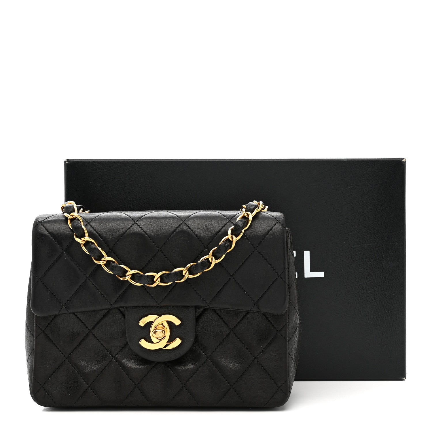 Chanel Lambskin Quilted Mini Square Flap Black 16 of 16