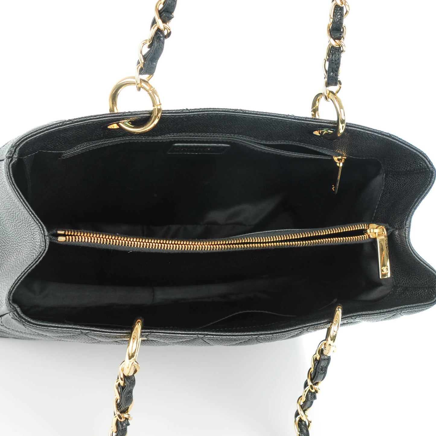 Caviar Quilted Grand Shopping Tote GST Black