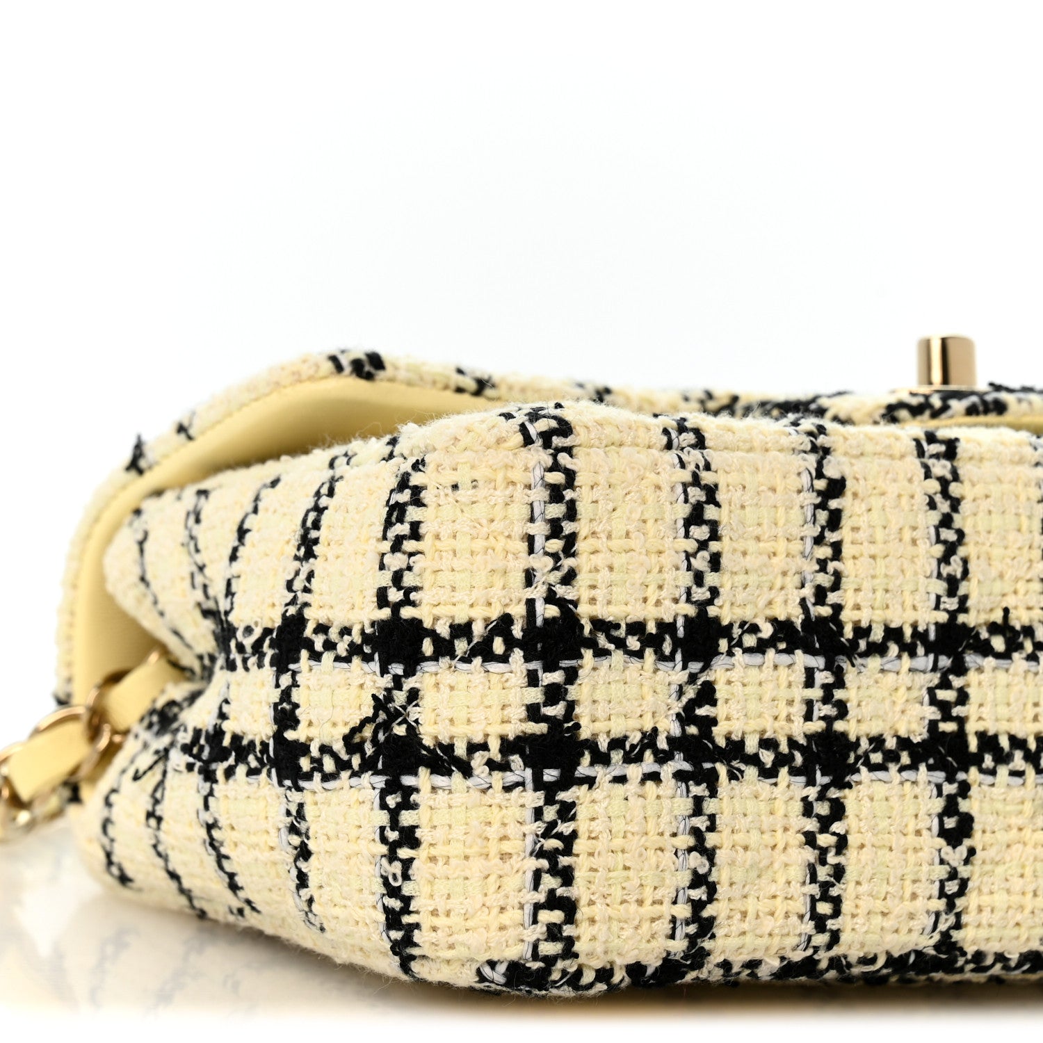 Chanel Tweed Quilted Mini Rectangular Flap Yellow Black 9 of 12