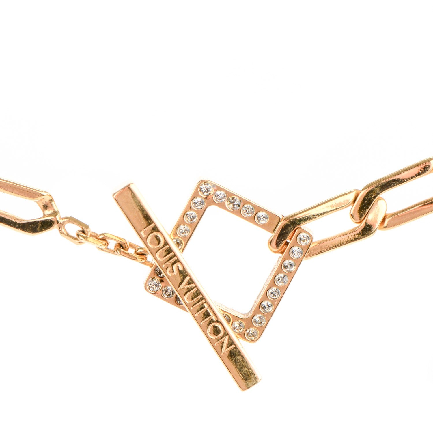 Louis Vuitton Swarovski Crystal Flower Power Necklace Gold 3 of 4