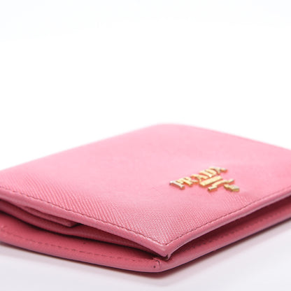 Prada Saffiano Metal Bi-Fold Wallet Peonia 4 of 9