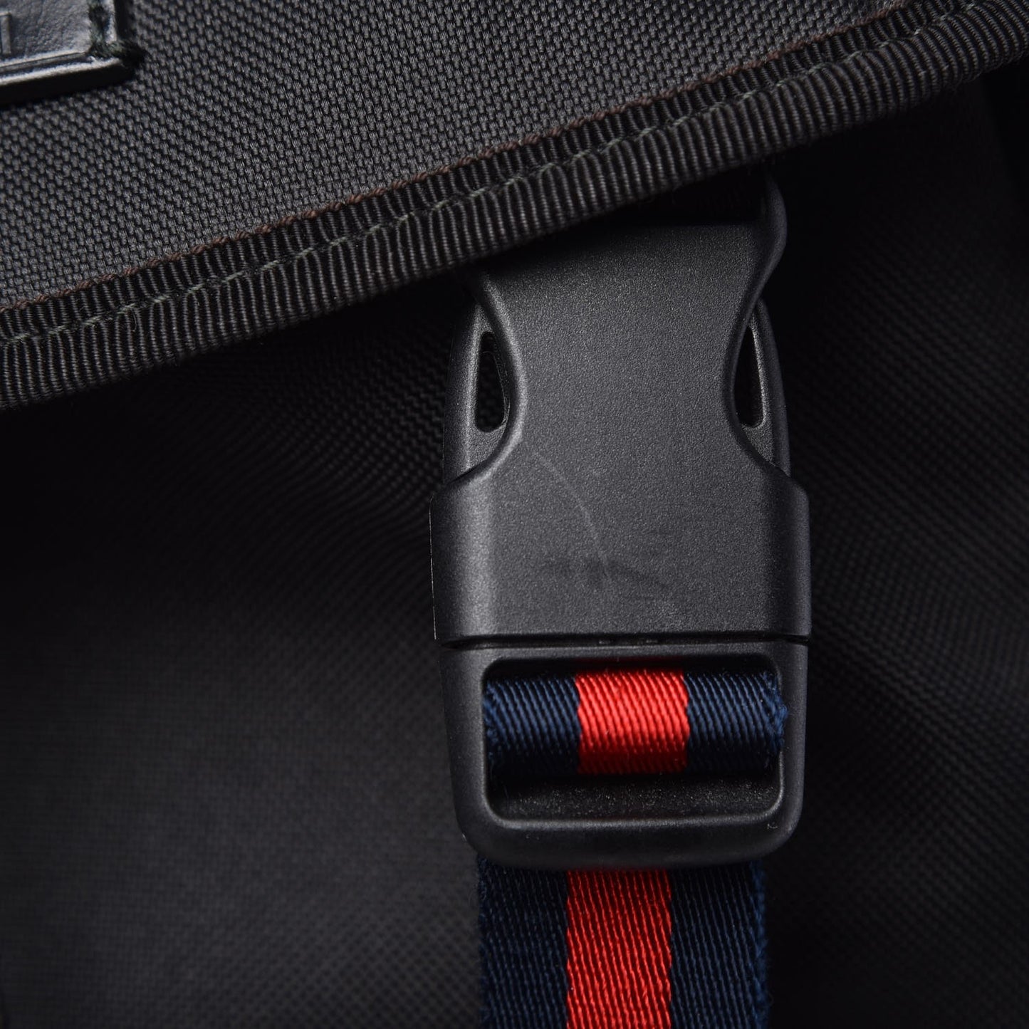 Techno Canvas Web L'Aveugle Par Amour Embroidered Double Buckle Backpack Black