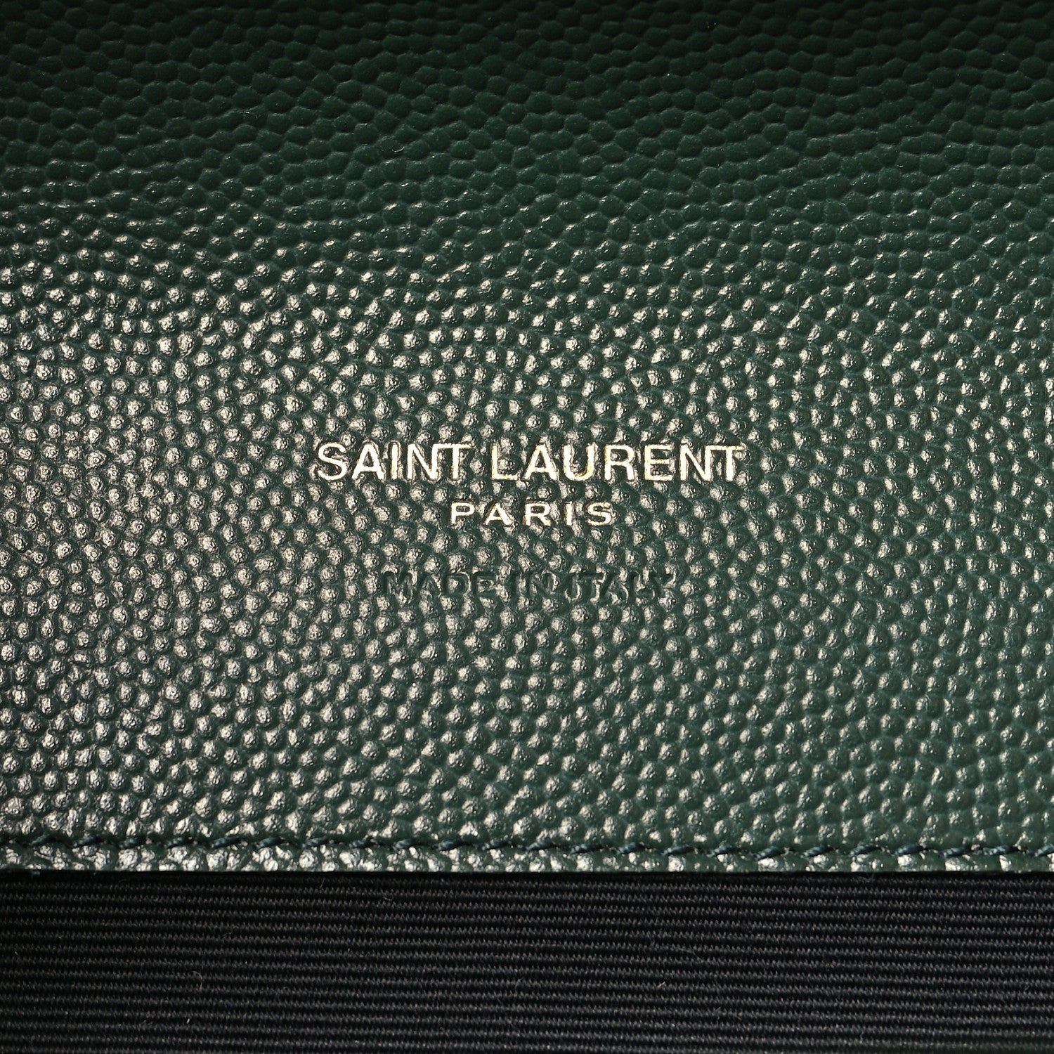 Saint Laurent Grain De Poudre Textured Mixed Matelasse Triquilt Monogram Clutch Vert Fonce 6 of 10