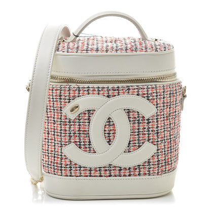 Chanel Tweed Lambskin Timeless Vanity Cosmetic Case White 1 of 10