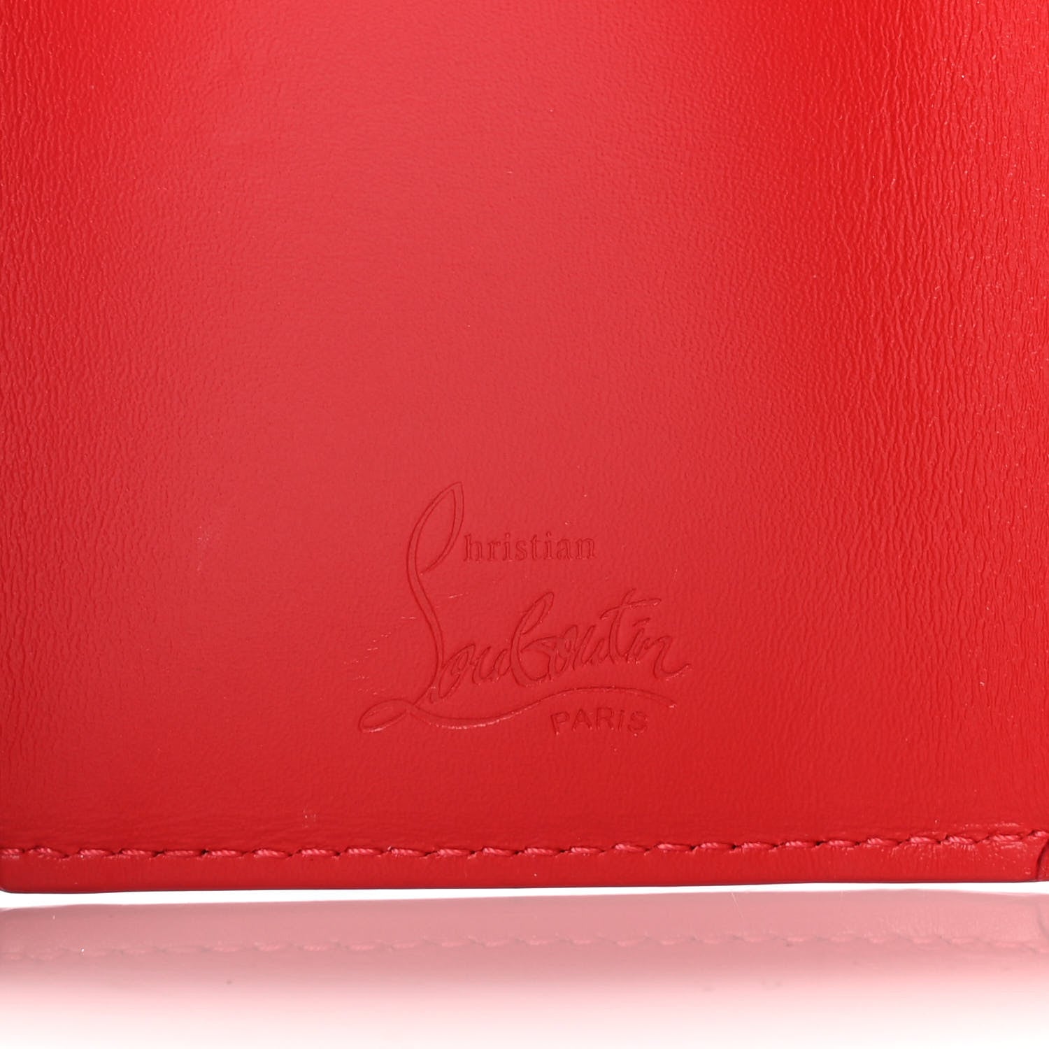 Christian Louboutin Calfskin Script Mini Loubigaga Wallet Red 8 of 15