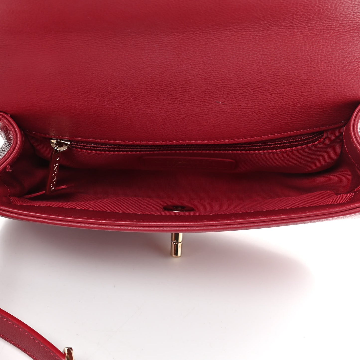 Caviar Quilted Mini Studded Flap Red