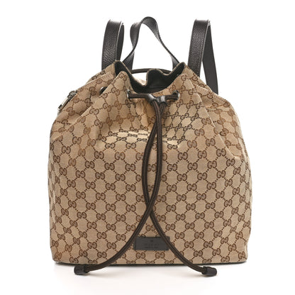 Gucci Monogram Dollar Calfskin O Drawstring Backpack Beige Ebony Testa di Moro Dark Chocolate 1 of 10